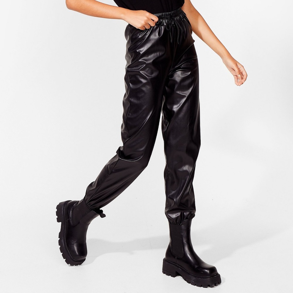Nasty Gal Faux Leather Jogger